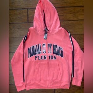 Panama City Beach Pink Zip-Up Hoodie 🌴💗 NWT